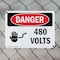 Signmission 480 Volts Danger Sign, Plastic, 10in W x 7in L, 2PK OS-2PACK-DS-P-710-L-1013 - alternate 7